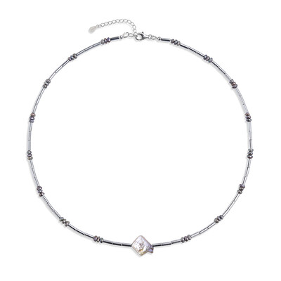Purple Freshwater Pearl Silver Necklace