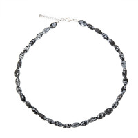 Snowflake Obsidian Silver Necklace