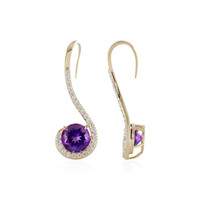 9K Siberian Amethyst Gold Earrings (de Melo)