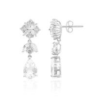 White Topaz Silver Earrings