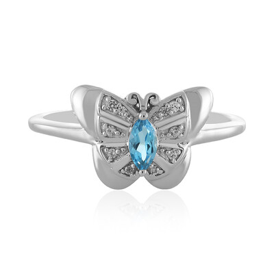 Swiss Blue Topaz Silver Ring