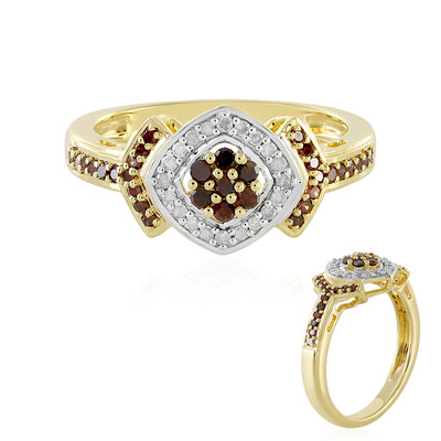 I4 Red Diamond Silver Ring