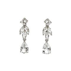 White Quartz Silver Earrings