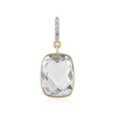 9K White Topaz Gold Pendant