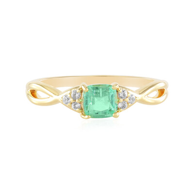 Russian Emerald Silver Ring (Adela Silber)
