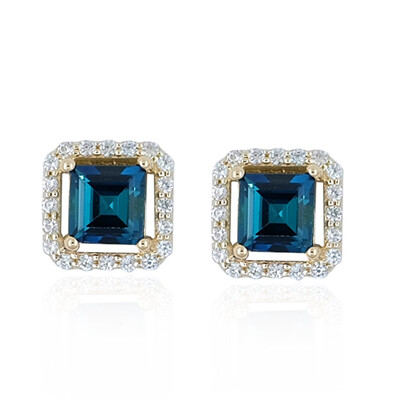 9K Brazilian Indicolite Gold Earrings