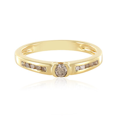I3 Champagne Diamond Silver Ring