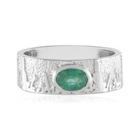 Russian Emerald Silver Ring