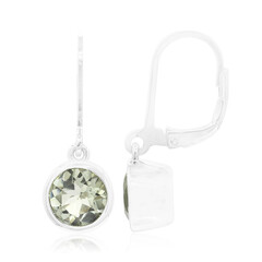 Green Amethyst Silver Earrings
