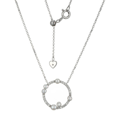 White Freshwater Pearl Silver Necklace