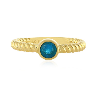 Neon Blue Apatite Silver Ring
