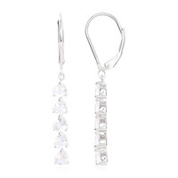 Rainbow Moonstone Silver Earrings