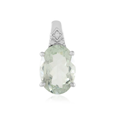 Green Amethyst Silver Pendant
