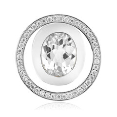 White Topaz Silver Pendant