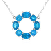 Neon Blue Apatite Silver Necklace