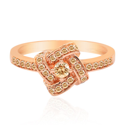 9K SI1 Argyle Rose De France Diamond Gold Ring (Annette)