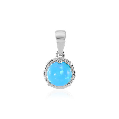 Blue Ethiopian Opal Silver Pendant