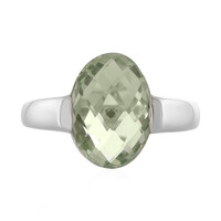 Green Amethyst Silver Ring