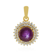 Channapatna Star Ruby Silver Pendant