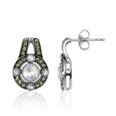 White Topaz Silver Earrings