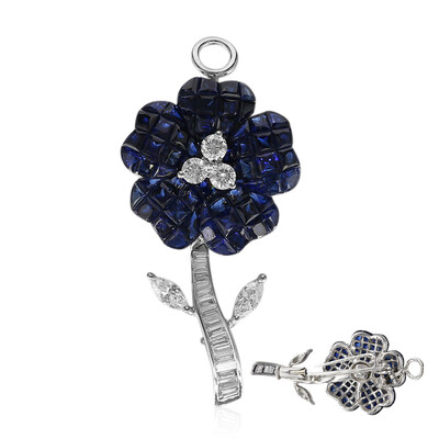 18K Blue Sapphire Gold Brooch (Estée Collection)
