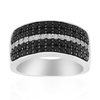 Black Spinel Silver Ring