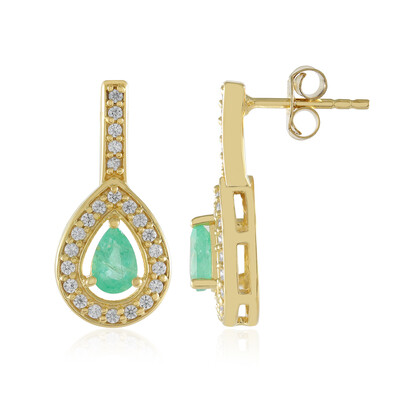 Russian Emerald Silver Earrings