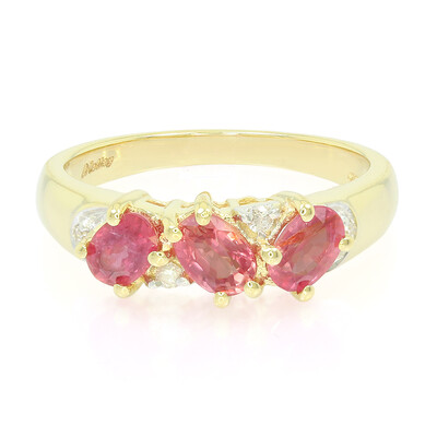 10K Unheated Padparadscha Sapphire Gold Ring