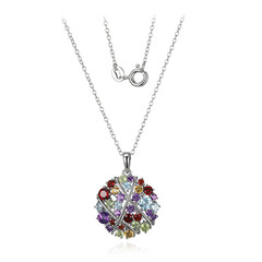 Mozambique Garnet Silver Necklace