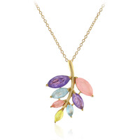 Purple Pastel Quartz Silver Necklace
