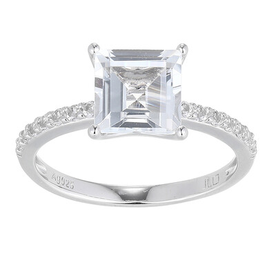 White Topaz Silver Ring (Adela Silber)