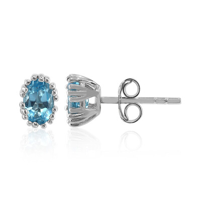 Swiss Blue Topaz Silver Earrings