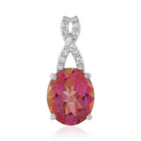 Lotus Flower Topaz Silver Pendant