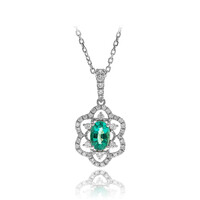 14K AAA Zambian Emerald Gold Necklace (CIRARI)