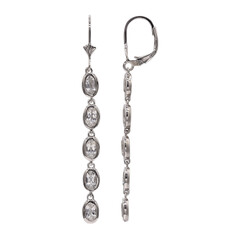White Topaz Silver Earrings