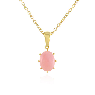 Pink Opal Silver Necklace