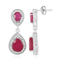 Madagascar Ruby Silver Earrings
