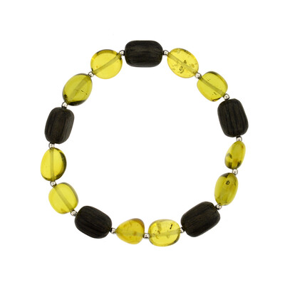 Colombian green Amber Silver Bracelet (dagen)