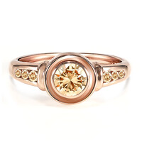 14K VS1 Argyle Rose De France Diamond Gold Ring