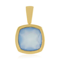 Blue Chalcedony Silver Pendant