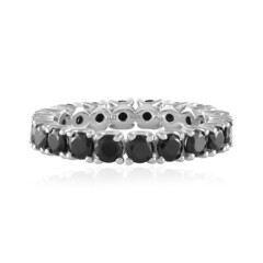 Black Spinel Silver Ring