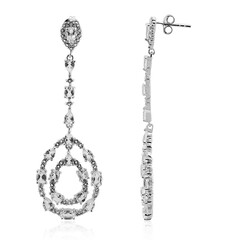 White Topaz Silver Earrings