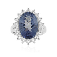 Mystic Blue Quartz Silver Ring