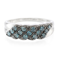 Fancy Diamond Silver Ring