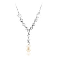 White Freshwater Pearl Silver Necklace