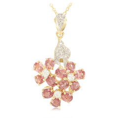 18K Unheated Padparadscha Sapphire Gold Necklace (AMAYANI)