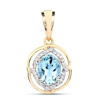 14K AAA Aquamarine Gold Pendant