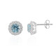 Sky Blue Topaz Silver Earrings