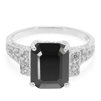 Black Spinel Silver Ring