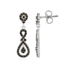 Black Spinel Silver Earrings